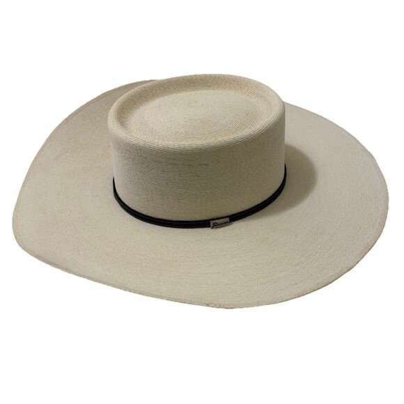 Atwood Nevada Palm Leaf  15x Long Oval  Size 7 1/8 Hat Natural Cowboy Rodeo GUC - Picture 1 of 16